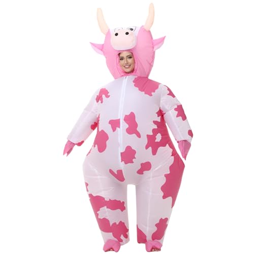 Arokibui Inflatable Cow Costume Adult Funny Blow up Animal Costume for Halloween Cosplay Party Festival Unisex Suit