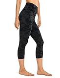 CRZ YOGA Damen 3/4 Yoga Leggings Capri High Waist Sporthose Blickdicht Sport Leggins - Naked Feeling - 48cm Der Rauchtintennebel 40