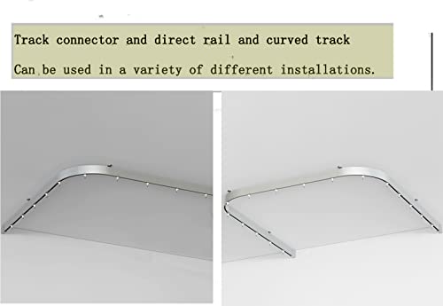 3ft-6ft(6ft×1pc) Ceiling Track Set for Curtains, Room Divider Track, Sliding Curtain Rail for Privacy, with Rollers and Hooks and Necessary Accessories for Living Room/Bed Room/Office/Shower(Silver) - Thumbnail 6
