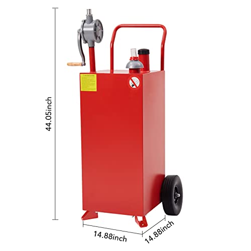 30 Gallon Gas Caddy - Portable Fuel Tank With Pump Without Front Wheels Gasoline Tank Portable Fuel Storage Tank For Boat, Car,Garden, Lawnmower, Atv #TOP1
