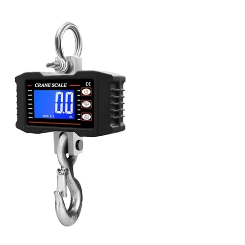 Báscula de grúa industrial, Báscula colgante digital con control remoto 1000 kg / 2204 lbs Báscula de grúa de servicio pesado Unidad de báscula de gancho industrial con retroiluminación LCD(Blauw)