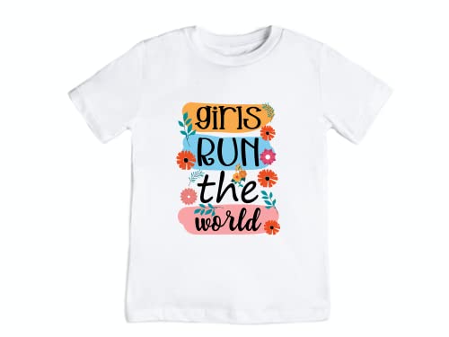 girls run the world shirt girl power toddler shirt girl shirt women empowerment kid baby t shirt (2T, grey)2