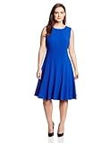 Calvin Klein Women's Plus-Size Sleeveless Solid Fit-and-Flare Dress