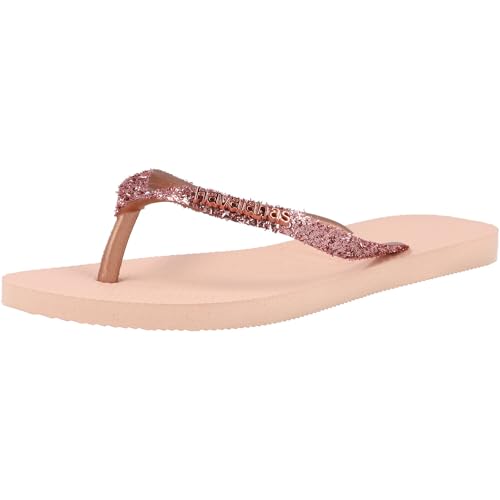 Havaianas Slim Glitter Flourish, Chanclas Mujer, Rosa (Golden Blush), 39/40 EU