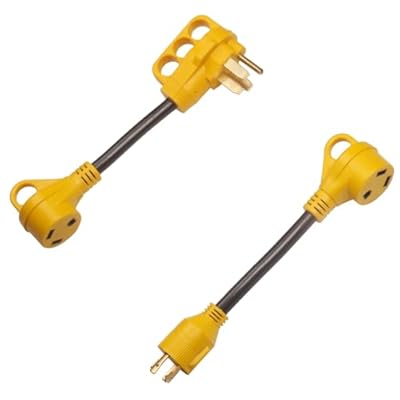 RV Power Adapter Camper Cord-50amp Male to 30amp Female NEMA14-50P to TT-30R + 30 Amp Generator to RV Power Adapter NEMA L14-30P to TT-30R