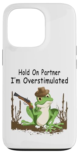 ホールド・オン・パートナー私は過剰に刺激されたカウボーイ・フロッグ スマホケース iPhone 13 Pro 用