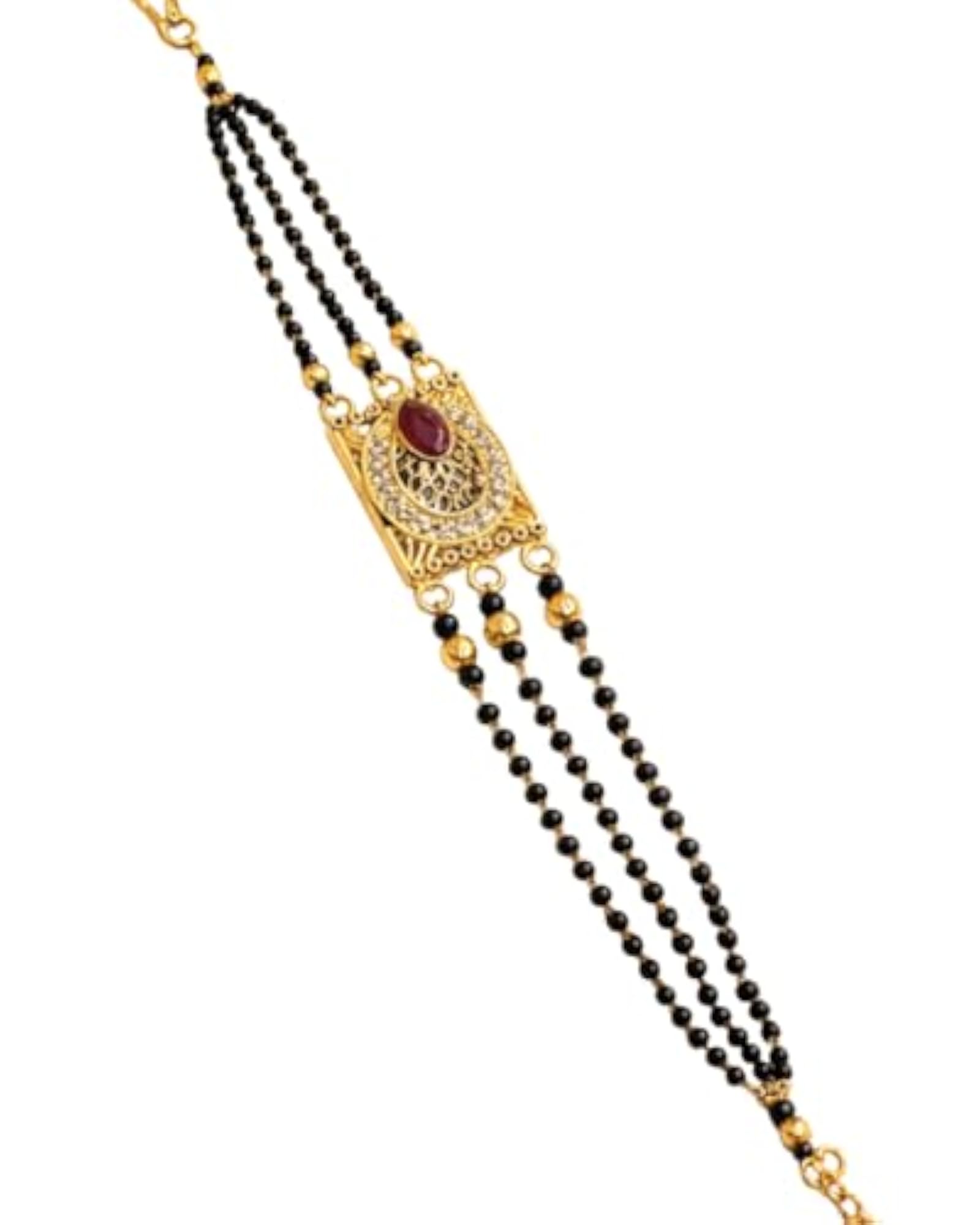 TaraVastra Studio Traditional Black Beads Mangalsutra Bracelet