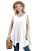 JollieLovin Womens Plus Size Loose-fit Sleeveless T-shirt Tank Tunic Top(L, White)