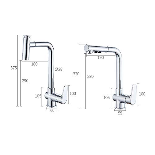 Robinet de cuisine mitigeur mono-poignée eau chaude froide chrome A