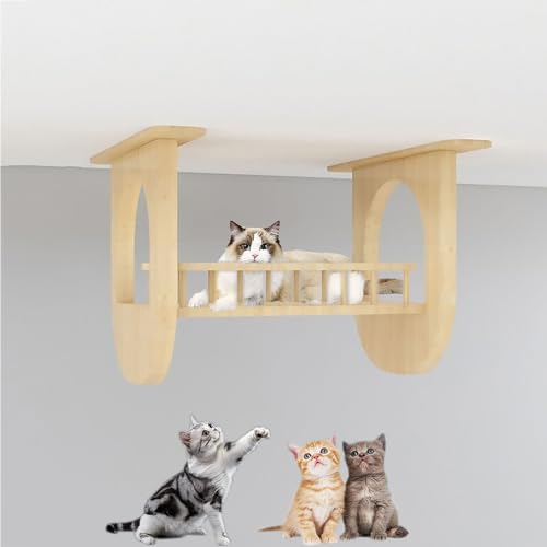 Pucaru Modern Wall-Mounted Cat Furniture, Cat Climbing Wall, Cat Wall Shelves, DIY Ceiling and Wall Combination Set, Space Saving(Size:S5)