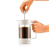 Bodum BEAN Zaparzacz do kawy na 8 filiżanek (system filtracji prasowanej, izolowany, ochrona przed wyciekiem, 1,0 litra), kolor kremowy