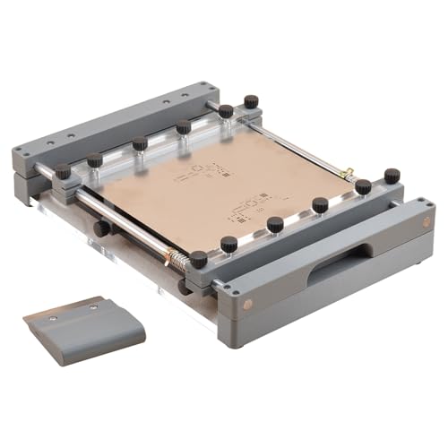 Impresora de pasta de pasta manual de precisión para ensamblaje de PCB, máquina de impresión de pantalla Stencil de escritorio compacto con descargo de 80 mm, Ideal para proyectos de prototipos de peq
