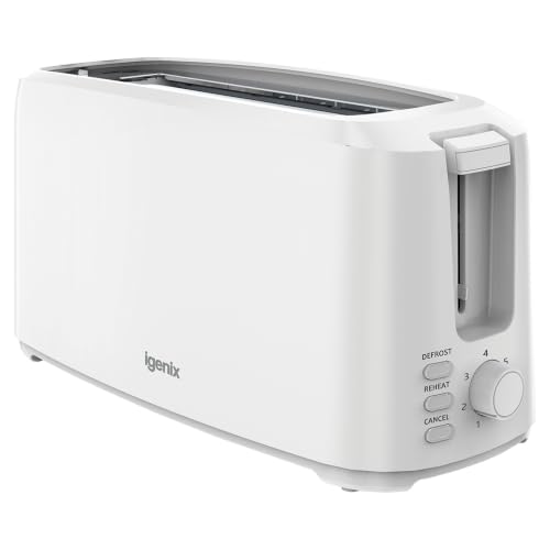 Image of Igenix Long Slot 4 Slice Toaster, White
