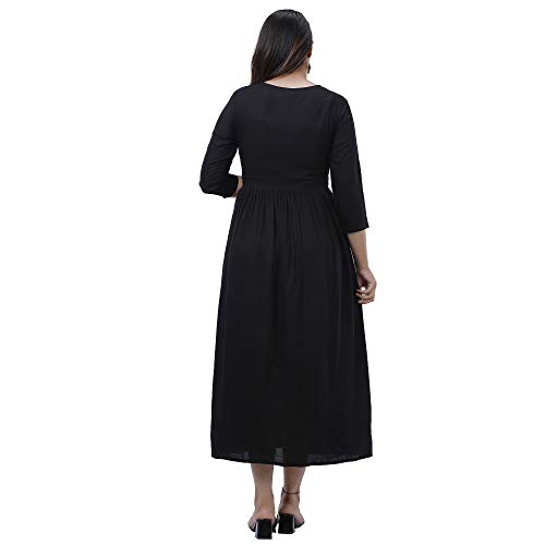 Image of DMP FASHION Women' s Rayon Classy Embroidery Work Flared Kurta