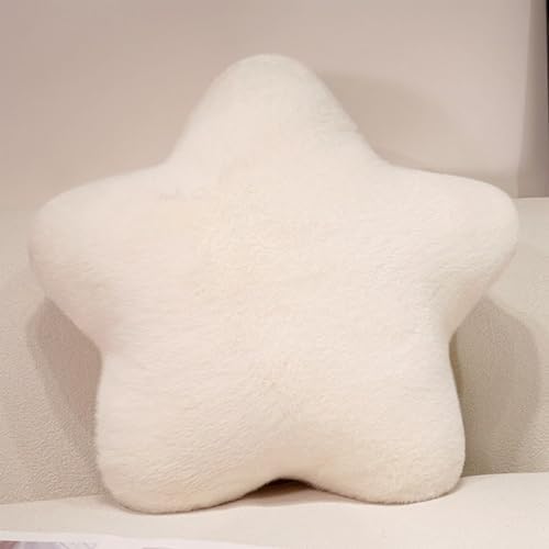 Bettschlange Kuschelkissen Kinder, Stern Kinderkissen, Weiche Flauschige Sternenkissen, Kissen Kinderzimmer Sternform Dekokissen für Mädchen & Jungen Zuhause Schlafzimmer,Weiß,30x3