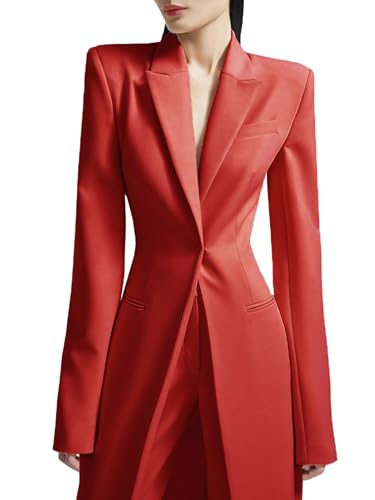 TIANMEI Womens Suit Slim Fit Tuxedo for Women Casual 2 Pieces Blazer Dress Set Long Ladies Formal Wedding Party Jacket Pants2
