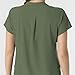 Wink Women's Mandarin Collar Scrub Top - Olive, 5X
