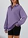 Trendy Queen Womens Oversized Sweatshirts Fall Sweaters Fashion Hoodies Half Zip Pullover Long Sleeve Shirts Clothes 2025 Purple L