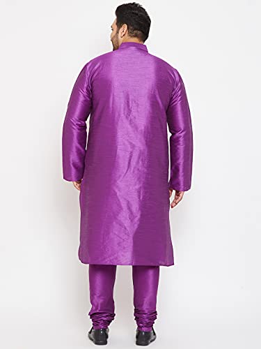 Image of VASTRAMAY Men's Silk Blend Solid Regular Kurta Pyjama Set