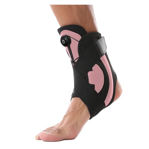 1Pc Ankle Brace Advanced Metal Support for Men & Women Sprained Ankles with Metal Springs Ankle Support(Black Pink)