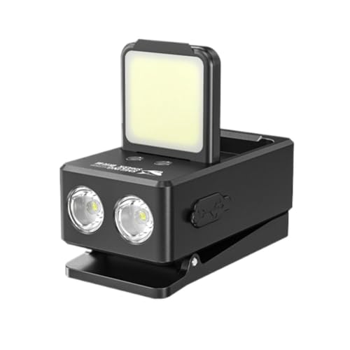Linterna recargable EDC con clip, 800 lúmenes, mini luz EDC con luces de sombrero, base de flash, impermeable, magnética y