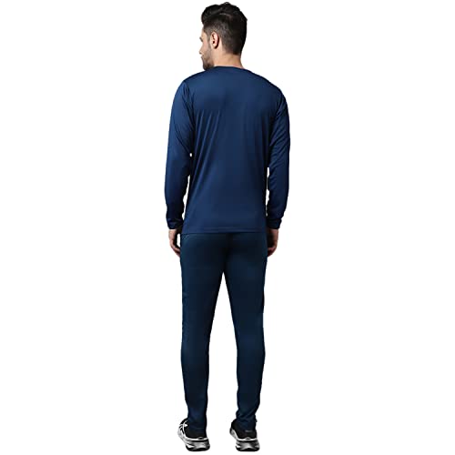 Image of MACK JONNEY Dryfit Lycra Solid Multicolor Tracksuit Co-ord Set for Men (Pack of 2)-DRY T FS GRY BLU D10 GRY BLU 04-M