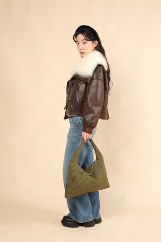 Bolso vintage trenzado de cuero vegano y ante miniatura 3