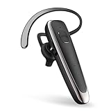 Aerlien Bluetooth Headset, Wireless Bluetooth Earpiece with Noise Cancelling, Single Ear Headset with 60 Days Standby Time, Hands-Free Bluetooth Headset with Microphone for Work, Trucker, Phone, PC