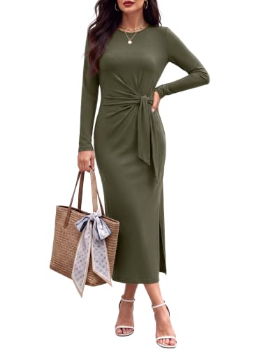 Image of ANRABESS Women's Fall Long Sleeve Casual Maxi Dress