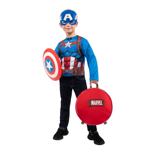 Disfraz Marvel Capitán América con máscara y escudo miniatura 2