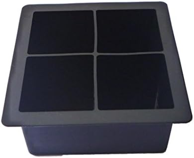 Vacally 4-Cavity Large Silicone Drink Ice Cube Pudding Jelly Soap Mold Mould Tray Tool Ice Tray BPA Free for Whiskey,Cocktails,Candy and Chocolate