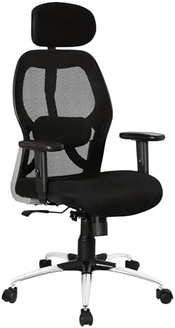 SAVYA HOME Apollo High Back Ergonomic Office Chair with 3D Adjustable Arms and Anyposition Tilt Lock Mechanism (2D Lumbar Support & Contoured Meshback, Black, 1 Piece)