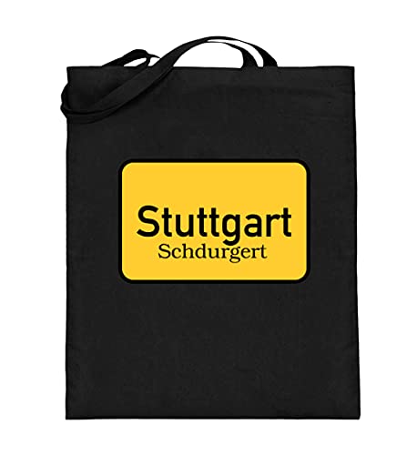 Sac en toile de jute noir Stuttgart Schdurgert cabas shopping à longues anses