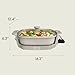 bella Make & Take Electric Skillet, Fits-anywhere™ kitchenware, EverGood™ Ceramic Coating, Adjustable Temperature & Dishwasher-Safe Tempered Glass Lid, Cast Aluminum Base, 1200 Watt, Oatmilk