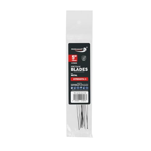 PRODIAMANT Lot de 12 lames de scie à chantourner taille 3 fines pour métal – 130 mm – Fabriquées en Allemagne