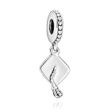 VALGACLS Graduation Cap Charm - 2024 Graduation Charms for Bracelets & Necklace - 925 Sterling Silver