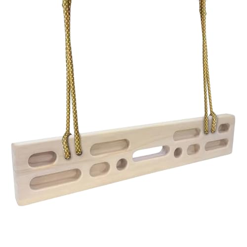 Tablero Colgante De Madera – 50x3x10cm | Diapasón De Entrenamiento Para Escalada En Roca Con Cuerda De 300 Cm | Equipo Portátil De Ejercicios Para Dominadas En Interiores | Entrenador De Fuerza Resist