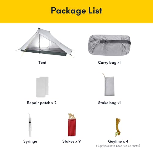 Image of LANSHAN Ultralight Waterproof 1-2 Person Backpacking Tent | Ultralight waterproof nylon, pitch anywhere, for camping & travel.