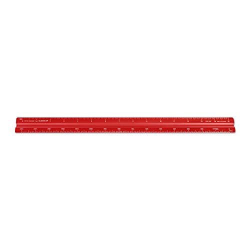 Image of Alumicolor Aluminum Engineer Metric Solid Drafting Scale, 30 Centimeter, Red