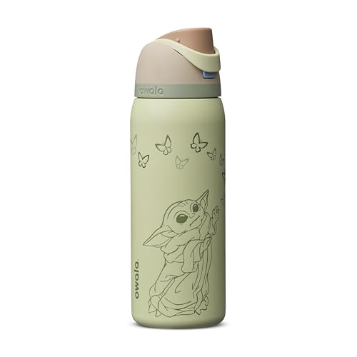 Image of Owala Star Wars FreeSip Insulated Stainless Steel Water Bottle with Straw for Sports, Travel, and School BPA-Free Sports Water Bottle, 32 oz, GroGu