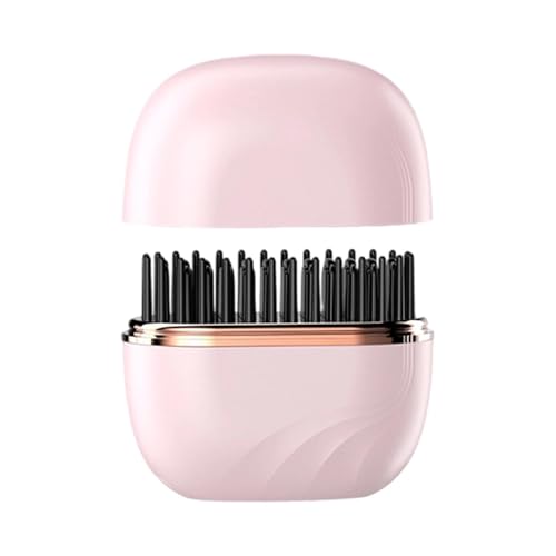 Cepillo alisador de cabello portátil y rápido rosa miniatura 4