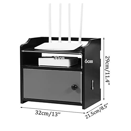 Caja de almacenamiento para enrutador, caja de almacenamiento para accesorios de TV, soporte para caja de almacenamiento WiFi de escritorio, estante de almacenamiento de 3 capas, soportes para caja d