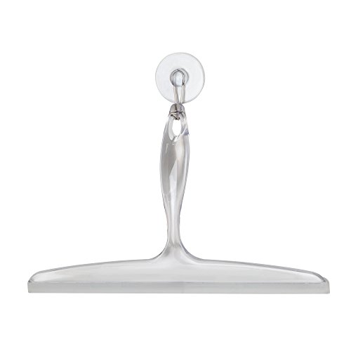 Idesign Plastic Bath Squeegee For Glass With Suction Hook Holder – 12", Clear #TOP2