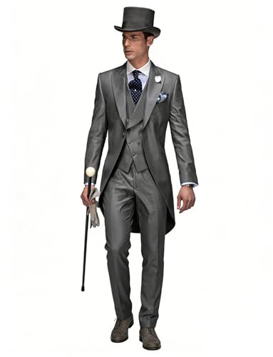 Costume Slim Fit 3 Pièces Homme Costume Mariage Veste Gilet Pantalon