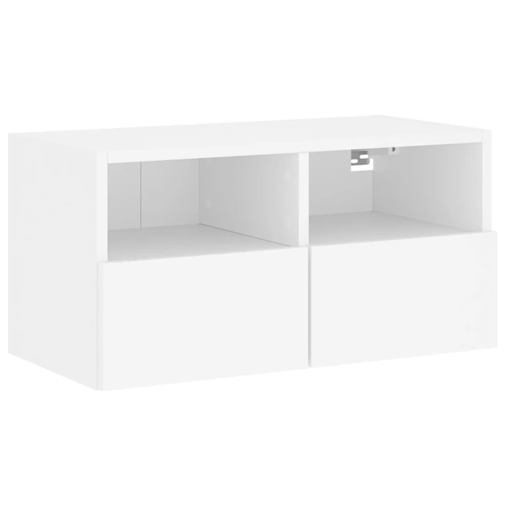 Mobile TV a parete bianco 60x30x30 cm legno Cosite design moderno spazio-cantare Sto per soggiorno facile montaggio Slish Home Fur