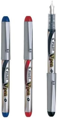 Pilot V Pen (Varsity) Disposable Fountain Pens, Black,Blue,Red Ink, Small Point Value Set of 3（With Our Shop Original Product Description）