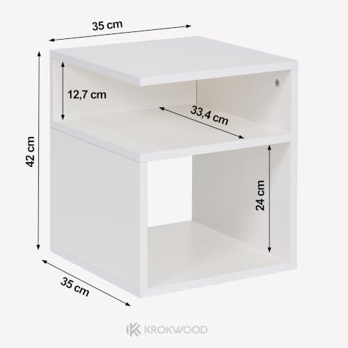 Table de chevet en panneau de particules Lora à double niche