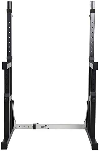 RIP X Fully Adjustable Heavy Duty Squat Rack With Multi Position Spotter, Dip Bars & Weight Plate Holders