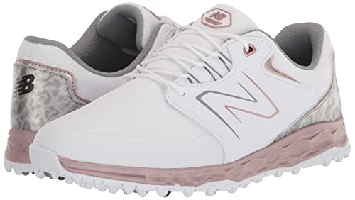 New Balance Women's Fresh Foam Link Sl V2 Golf Shoe, White/Rose Gold, 7 #TOP6