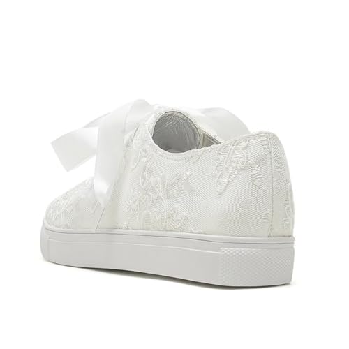 Lace Wedding Sneakers for Bride Comfortable Bridal Tennis Shoes Flat Wedding Shoes4